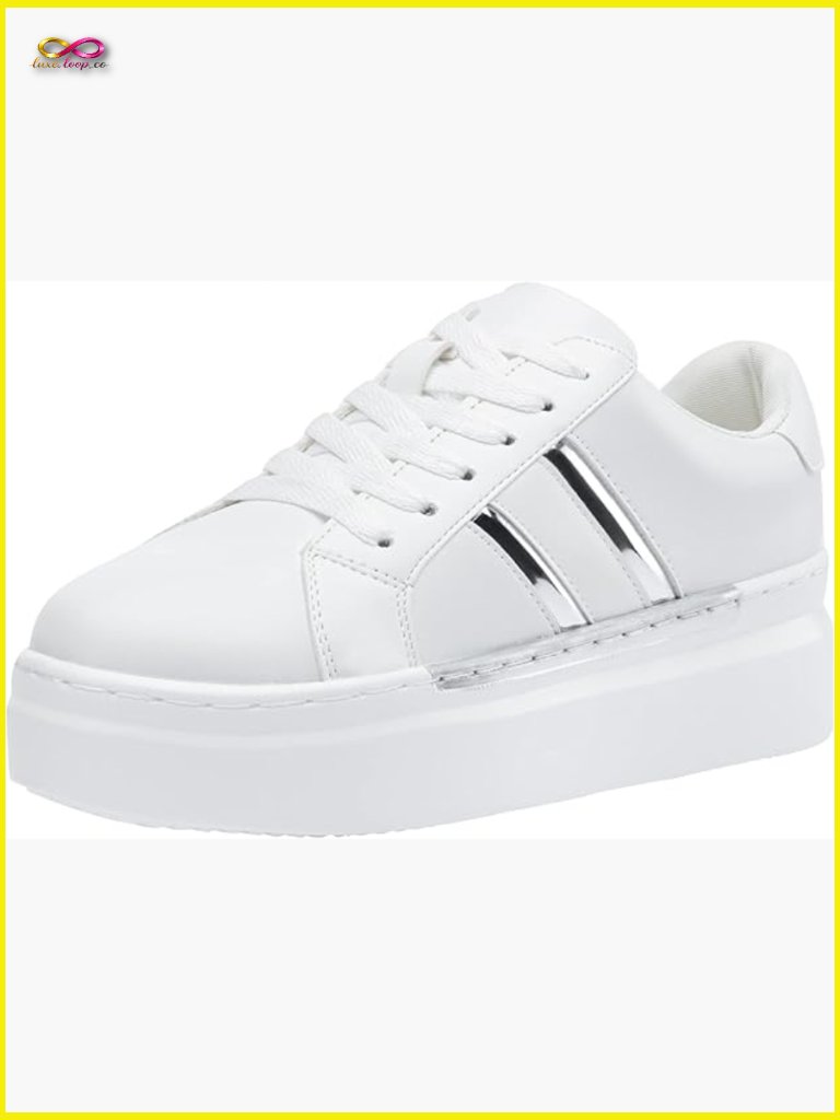 Platform Chunky Sneakers Lace-Up Comfort Lightweight Tennis Walking Shoes